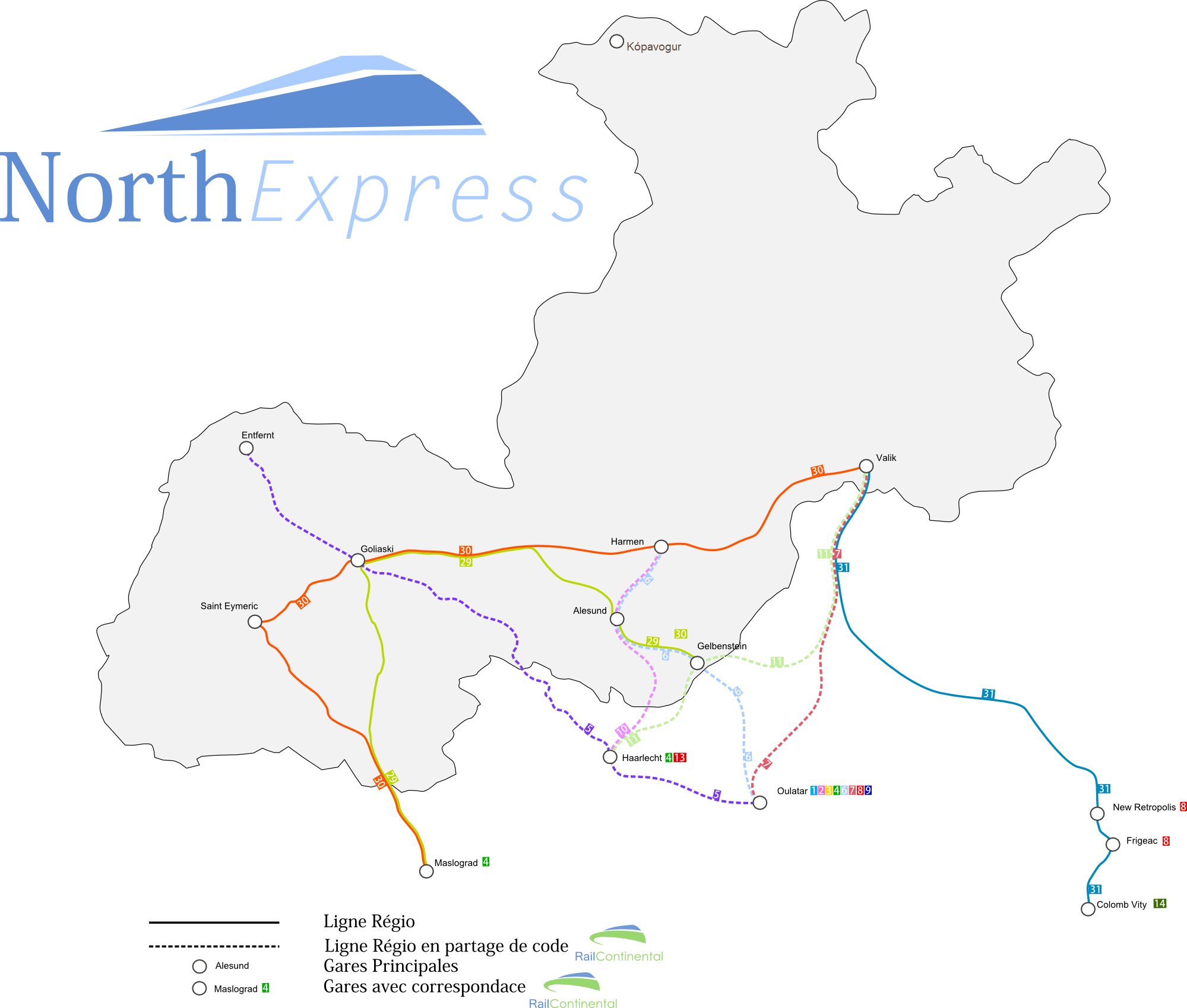 Réseau North Express Lewsland