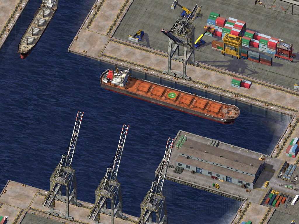 Le minéralier de Cargo Fret en train d'être déchargé