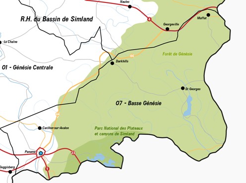 Carte de la Forêt de Génésie.