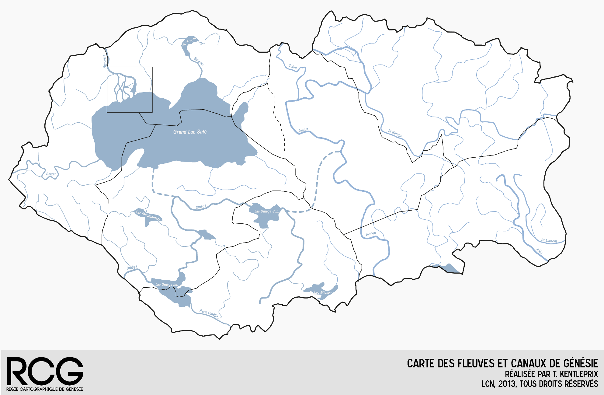Carte des fleuves et canaux de Génésie