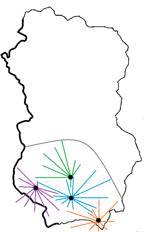 Les villes d'Oranie et leur zone d'influence