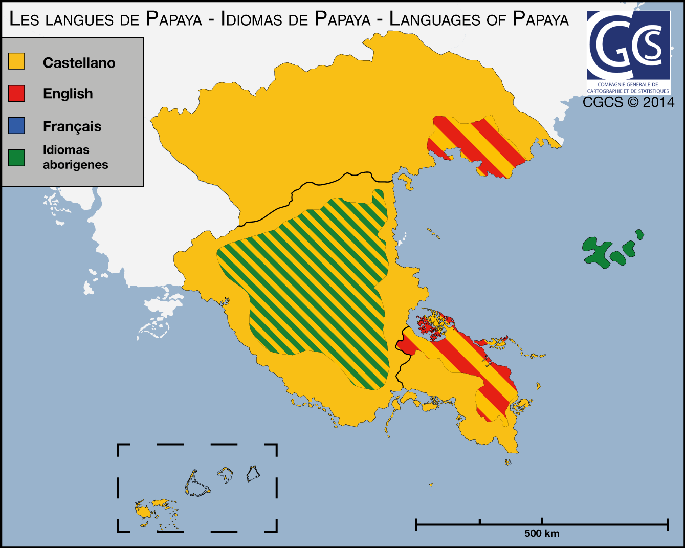 Carte des langues de Papaya