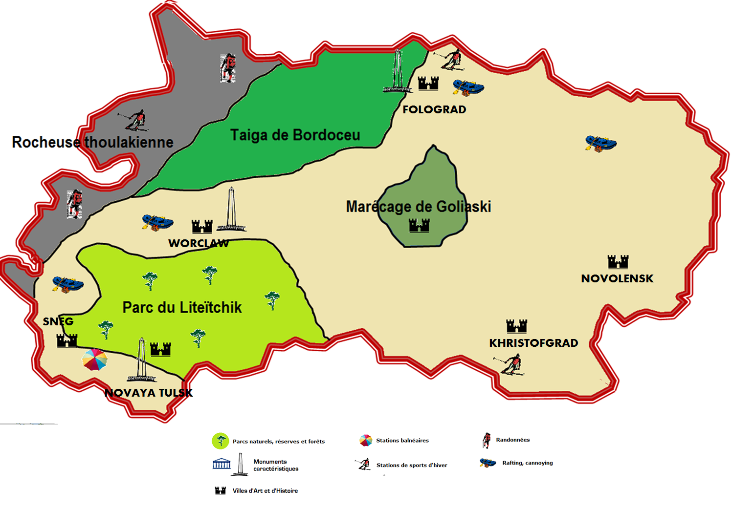 Carte touristique du Thoulak