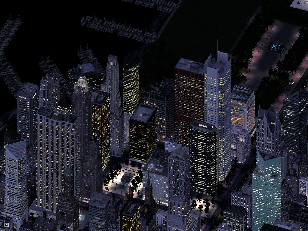 Panorama sur le quartier de South Downtown de nuit.