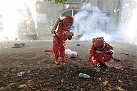 Test de conséquence sur l'environnement de gaz de combat