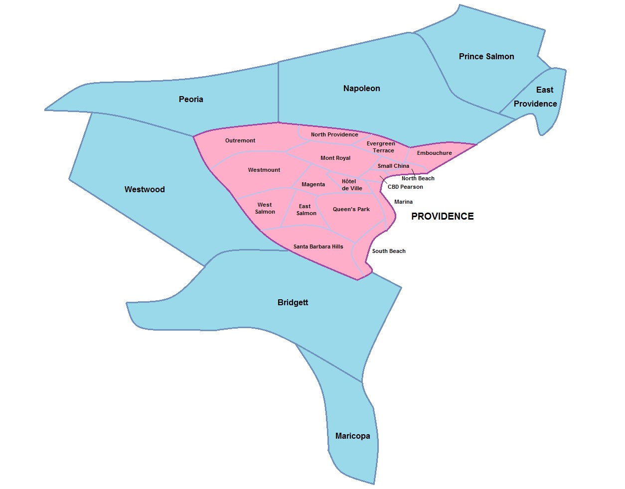 Les huit communes de la Communauté Urbaine