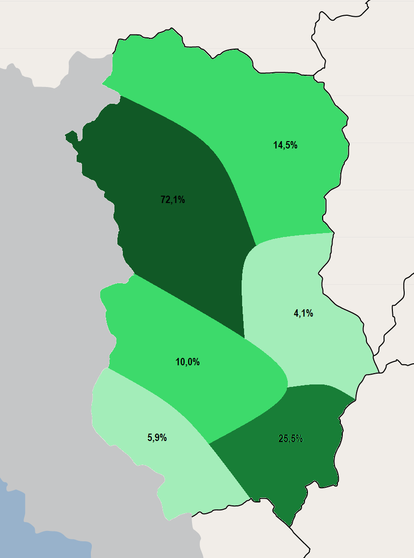 Part de la population active travaillant dans le secteur agricole