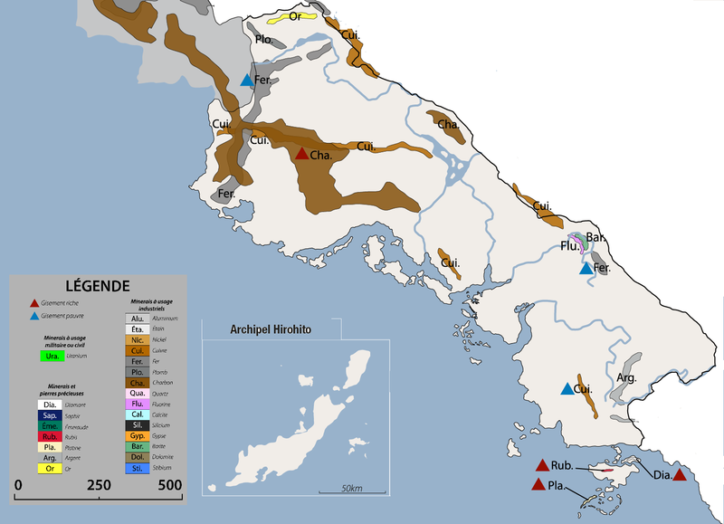 Carte des ressources minières
