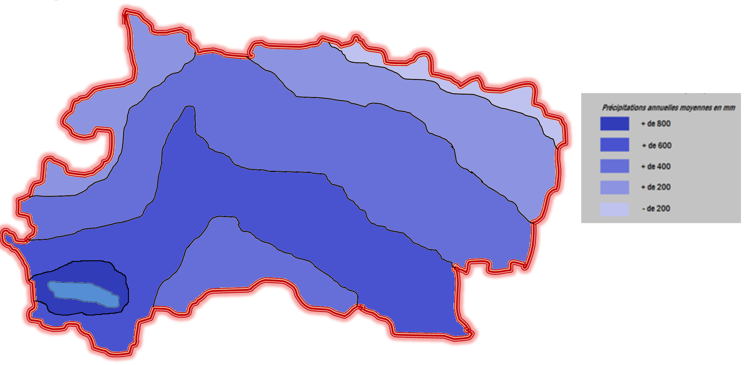 Carte Pluviométrie du Thoulak