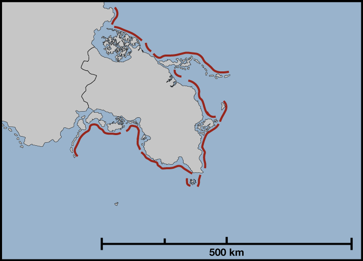 Carte des barrières de corail à Papaya.