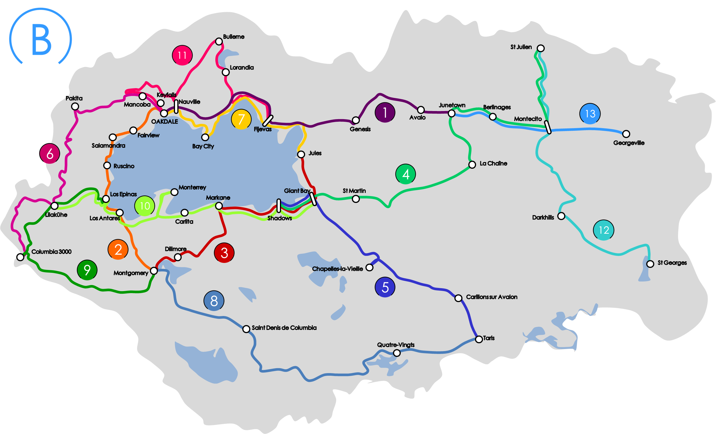 Carte des Bus de Génésie