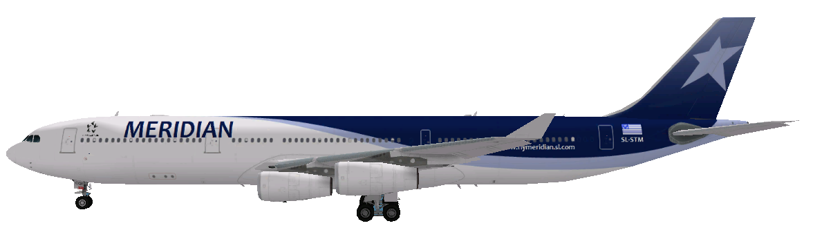 17 A340-300 Meridian autonomie : 13.350 km
