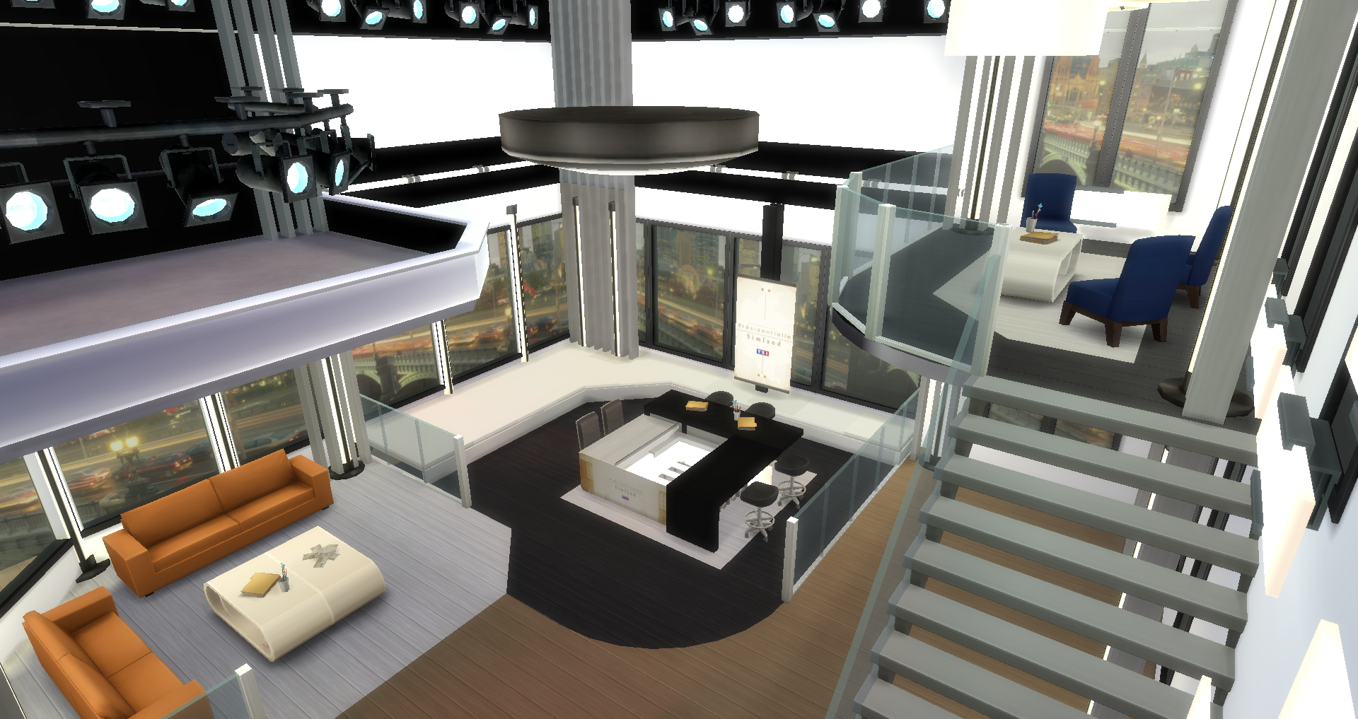 Vue en hauteur du plateau pour l'info de TS1News