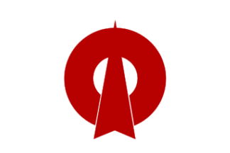 Odayaka Drapeau représentant de façon stylisée le kanji 大 O, en rouge sur fond blanc.