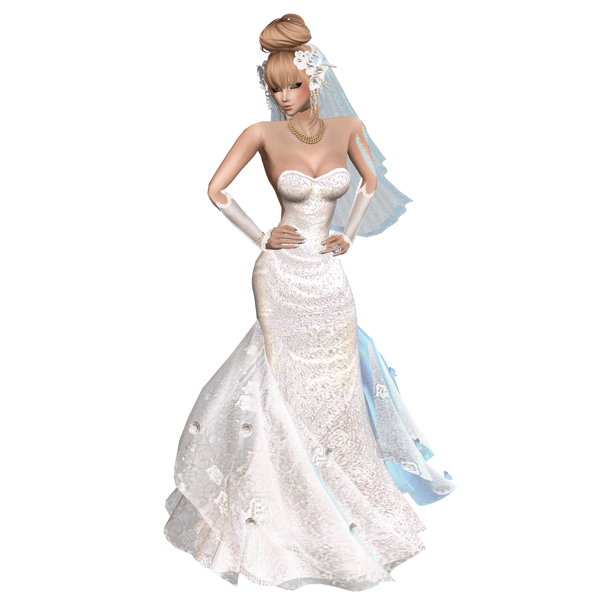 Alice Rockfeller dans une robe de mariée