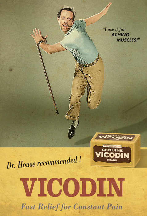 Publicité pour un produit phare fabriqué dans la Vicodine Tower