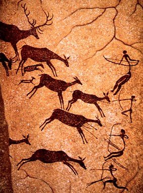 peinture murale d'une scène de chasse, sud de l'Hudson-Rétanie.