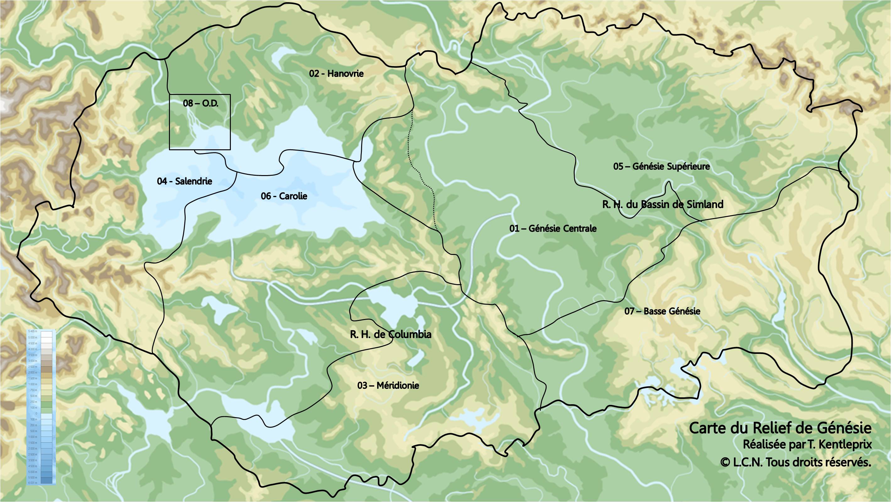 Carte Relief de Génésie